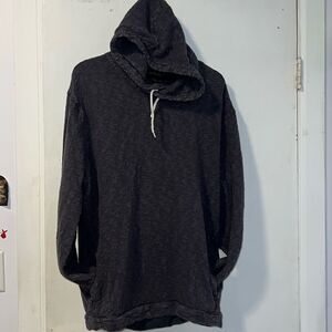 URBAN OUTFITTERS CPO Provisions Dark Grey Burnout Waffle-knit Hoodie-XL